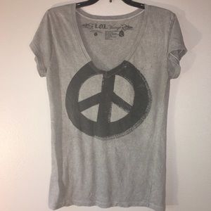 Curvy Peace sign V-Neck T-shirt